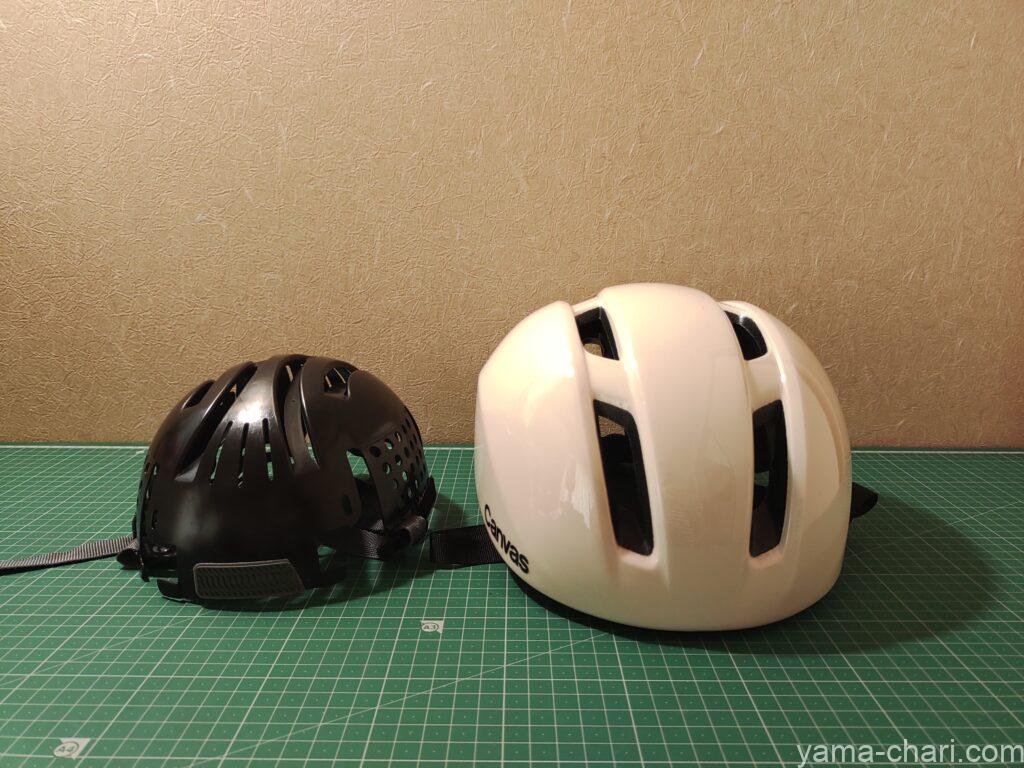 ミドリ安全のインナーヘルメットとOGK KABUTOのCANVAS SPORTS